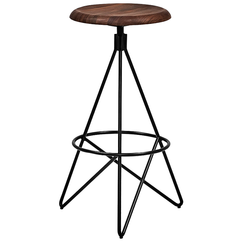 Барный стул Star Loft Stool Черный Коричневый в Новосибирске | Loft Concept 