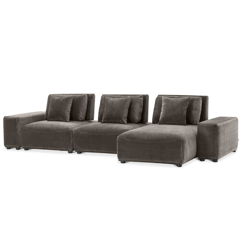 Диван Eichholtz Sofa Mondial Lounge grey Серый Черный в Новосибирске | Loft Concept 