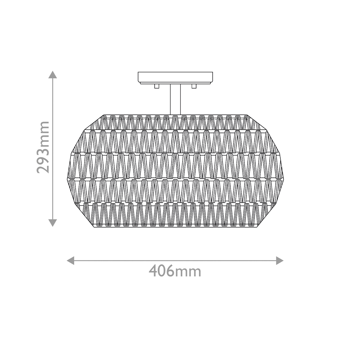 Потолочный светильник с плафоном из плетеного джута и черным каркасом Quoizel в Новосибирске