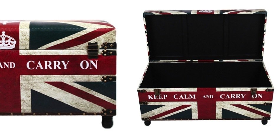 Сундук Union Jack Leather "Keep calm and..." - Loft-Concept в Новосибирске