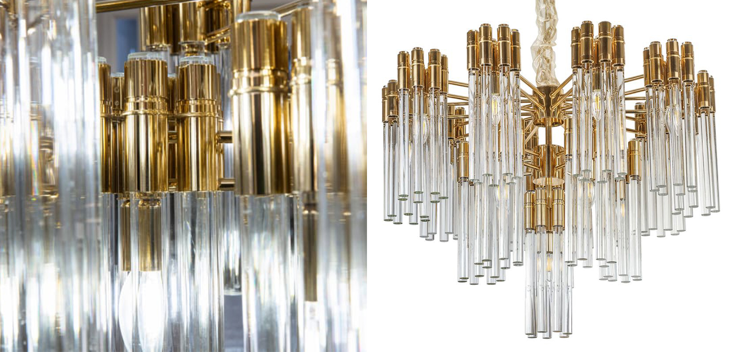 Люстра Contemporary Chandelier Crystal Gold - фото