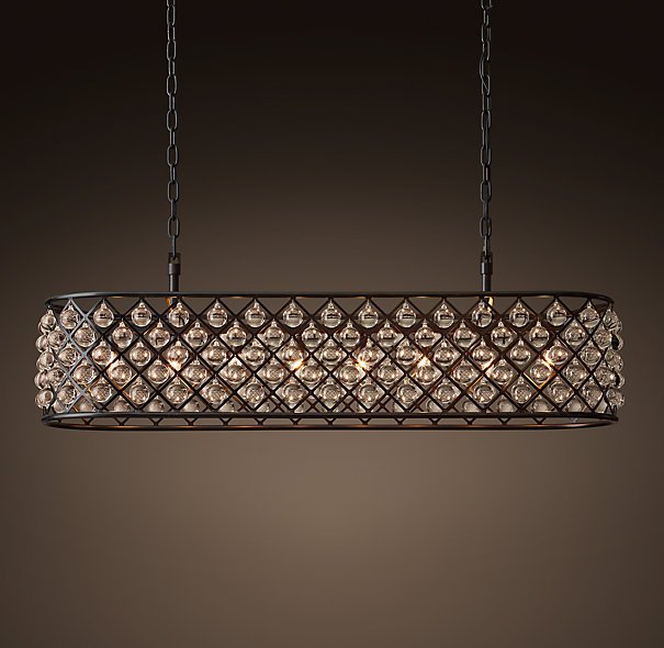 Люстра RH Spencer Rectangular Chandelier 120 Черный в Новосибирске | Loft Concept 