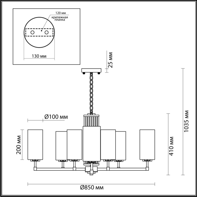 Люстра Pillars на 10 ламп в Новосибирске
