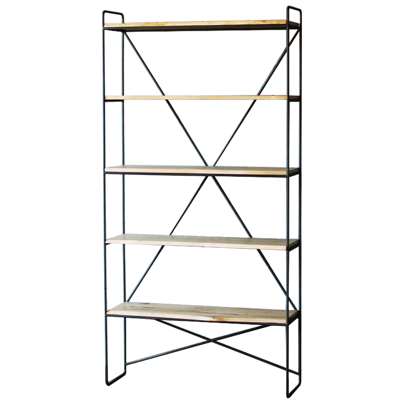 Стеллаж Hart Industrial Metal Rust Rack Черный Древесина в Новосибирске | Loft Concept 