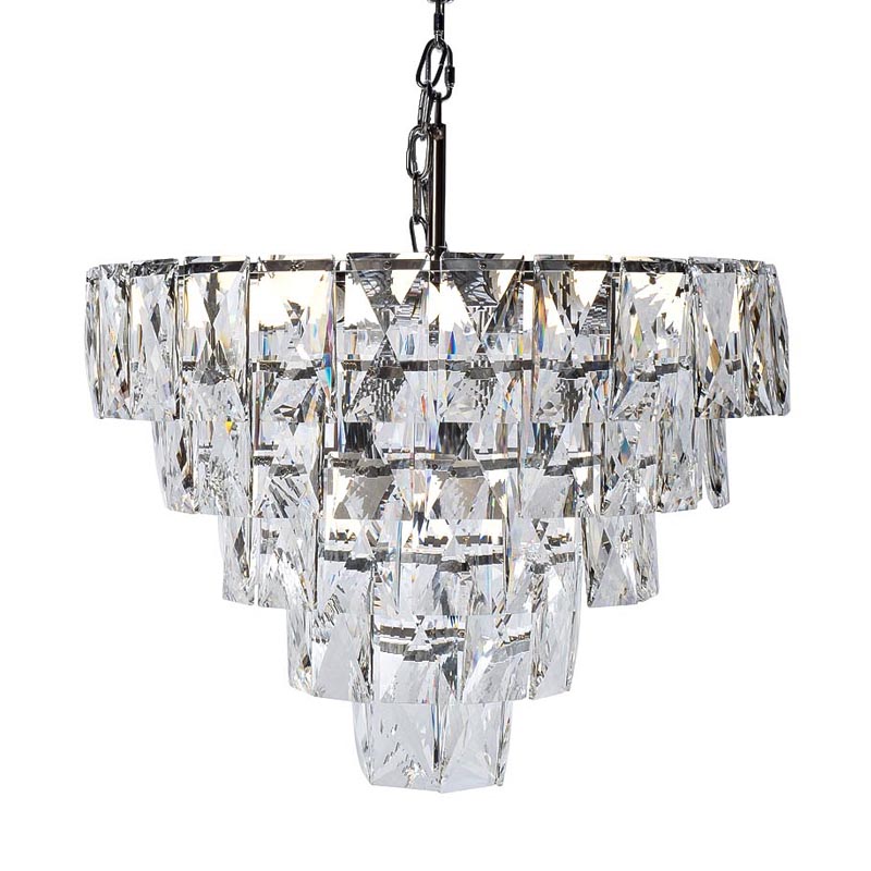 Люстра Tiers Crystal Light Chandelier 16 D60 Серебряный в Новосибирске | Loft Concept 