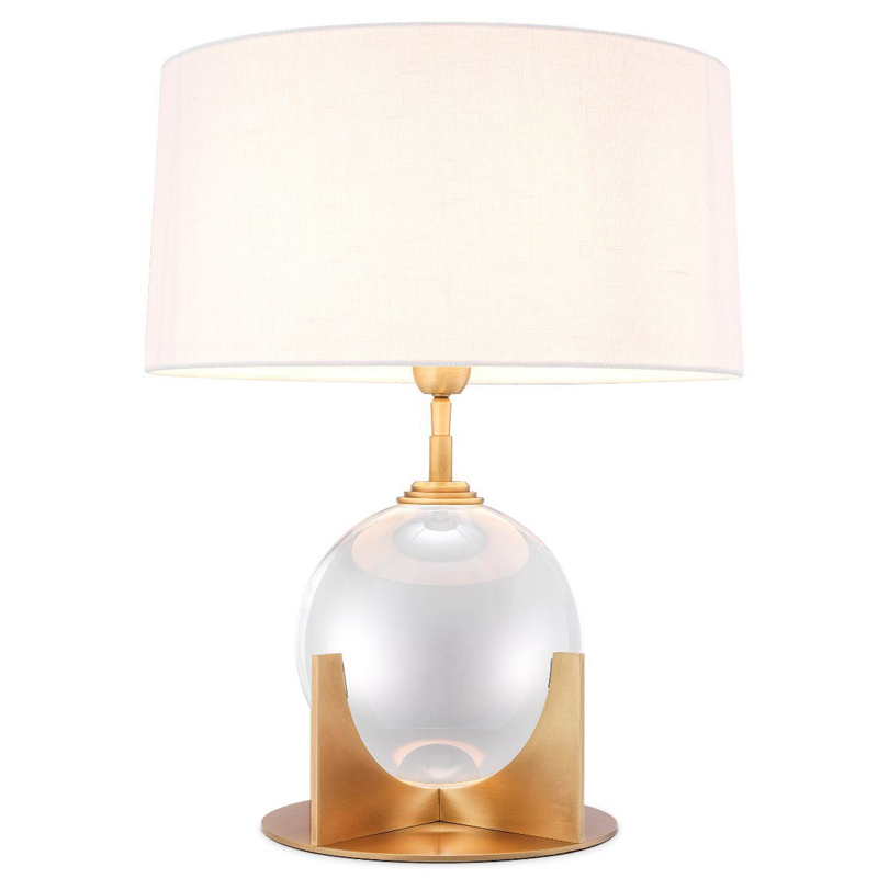 Настольная лампа Eichholtz Table Lamp Fontelina Латунь Античная полированная Прозрачный Белый в Новосибирске | Loft Concept 