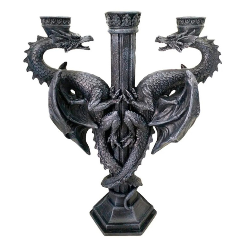 Подсвечник Two Dragons Candlestick Черный в Новосибирске | Loft Concept 