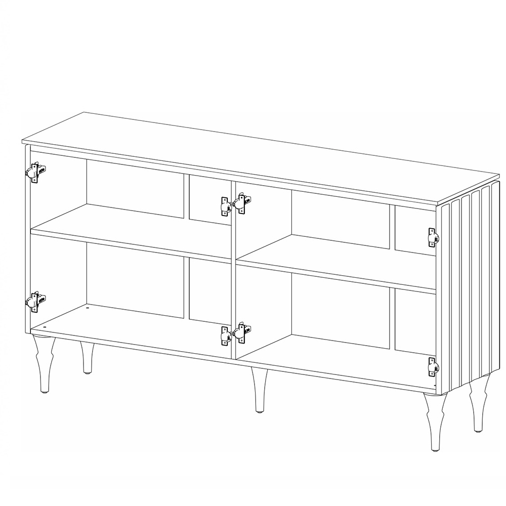 Консоль четырёхдверная с белым рельефным фасадом Expanses of Beauty в Новосибирске