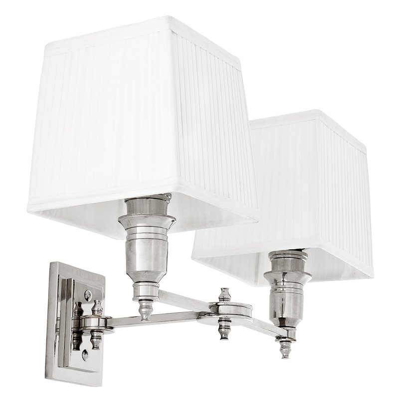 Бра Wall Lamp Lexington Double Nickel+White Никель Белый в Новосибирске | Loft Concept 