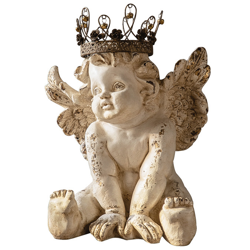 Статуэтка Angel Crown Provence Statuette Бежевый Коричневый винтаж в Новосибирске | Loft Concept 