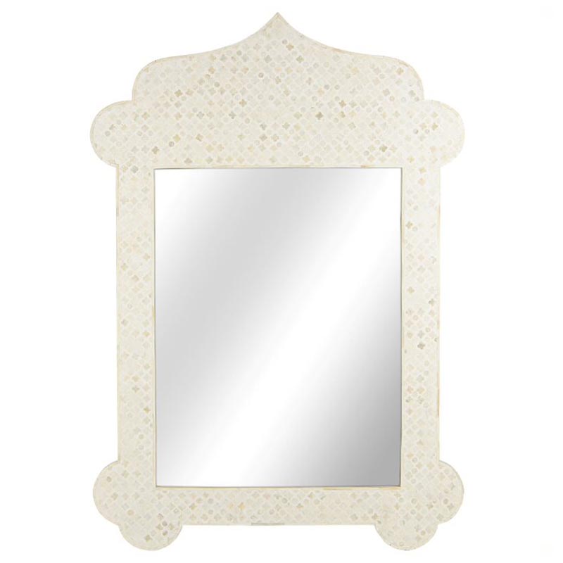 Зеркало Bone Inlay Dome Mirror beige Бежевый в Новосибирске | Loft Concept 