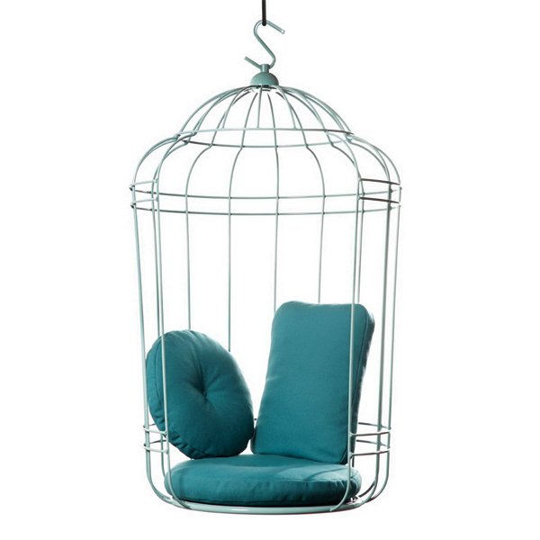 Подвесное кресло "клетка" Swing chair Cage Тёмный циан Дымчатая Роза Серый Терракотовый Желтый в Новосибирске | Loft Concept 