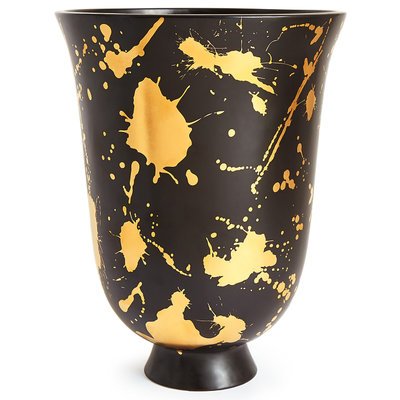 Ваза Futura Drip Urn Jonathan Adler Черный Золотой в Новосибирске | Loft Concept 