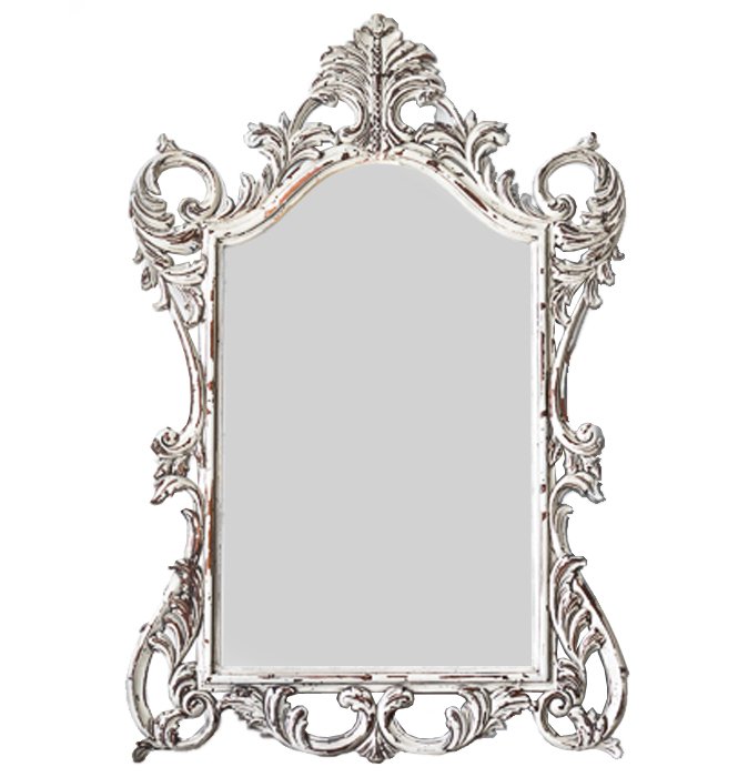 Зеркало Baroque ornament mirror Белый винтажная патина   в Новосибирске | Loft Concept 