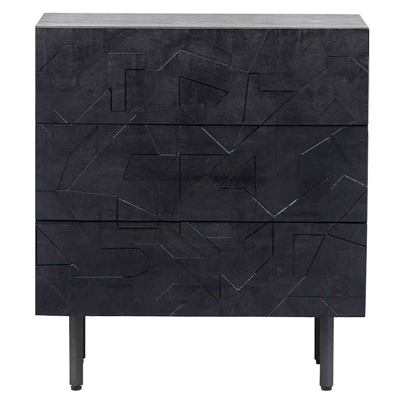 Комод Polygonal Ornament Chest of Drawers M Черный в Новосибирске | Loft Concept 