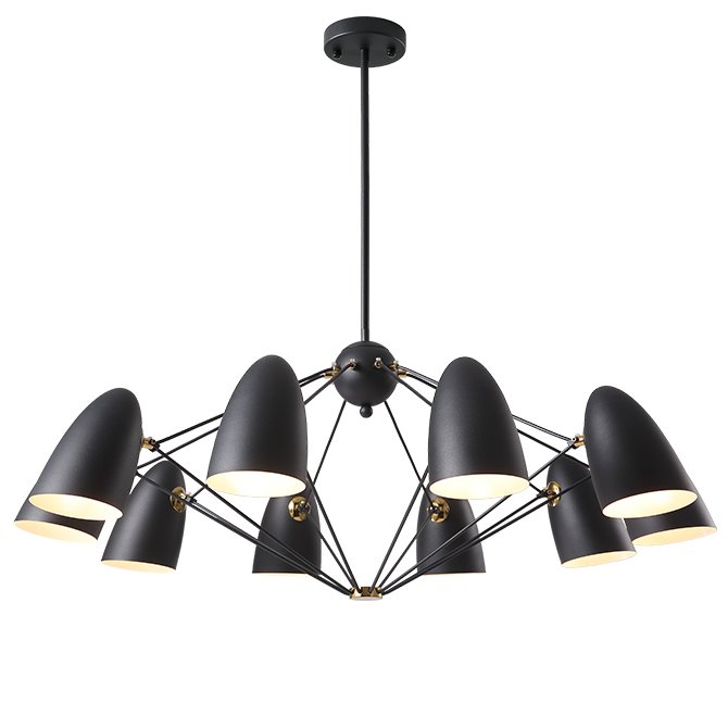 Люстра JLYLITE 10-Light Sputnik Chandelier Black Черный в Новосибирске | Loft Concept 