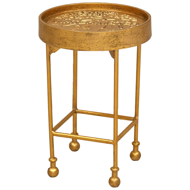 Приставной круглый столик Alain Gold Side Table Золотой в Новосибирске | Loft Concept 