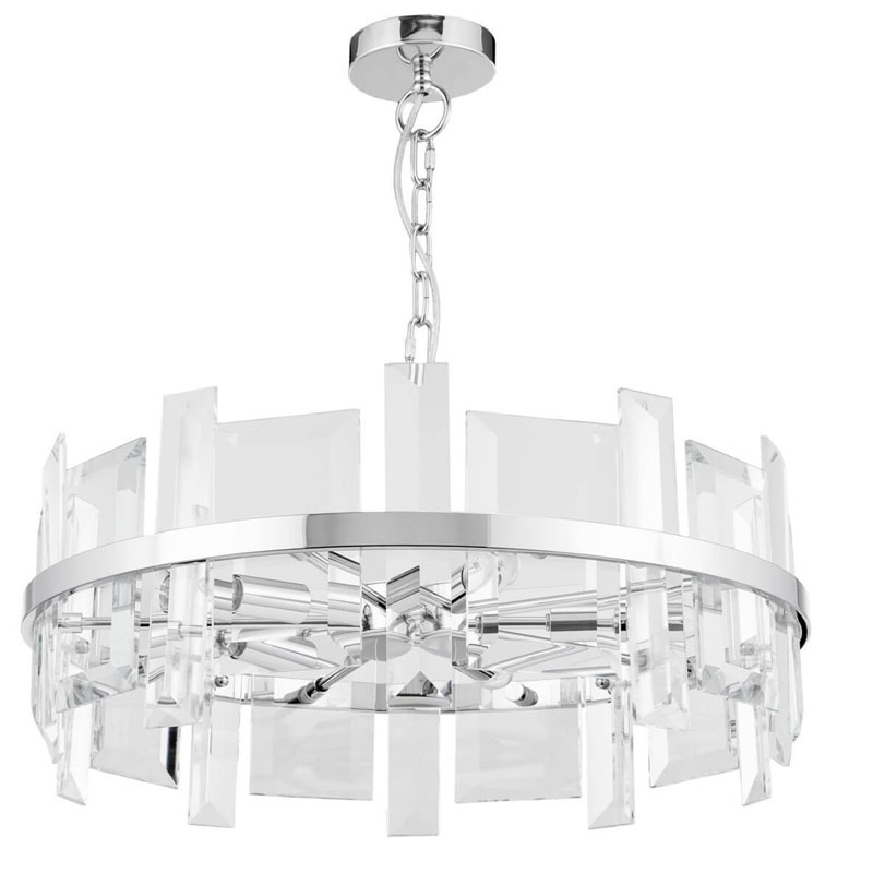 Люстра Harlow Crystal Round Chandelier chrome 5 Хром в Новосибирске | Loft Concept 