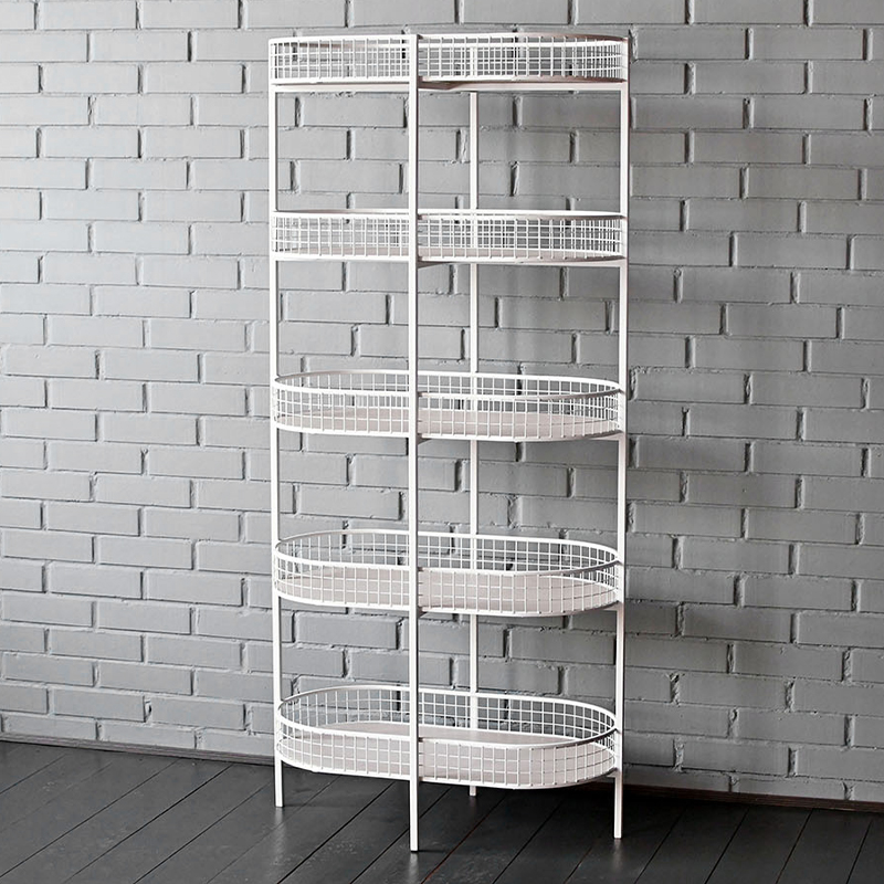 Стеллаж Roan Industrial Metal Rust Rack Белый Древесина в Новосибирске | Loft Concept 