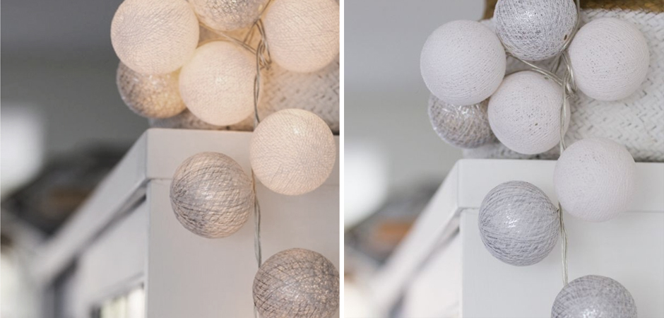 Гирлянда хлопковые фонарики Сotton Ball White-Silver - Loft-Concept в Новосибирске