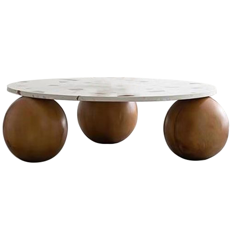 Кофейный стол Oliver Wooden Forms Coffee Table Коричневый Белый в Новосибирске | Loft Concept 