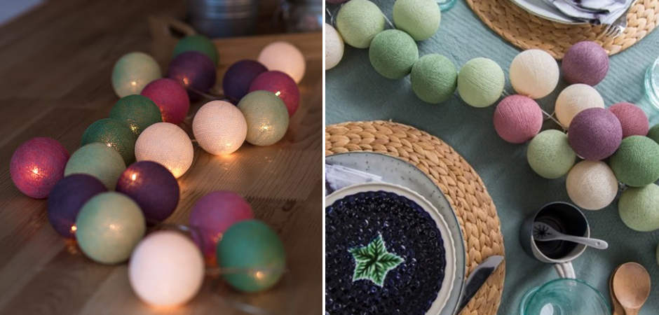 Гирлянда хлопковые фонарики Сotton Ball Forest Fruit - Loft-Concept в Новосибирске