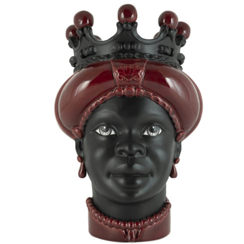 Ваза VASE MORO LADY CROWN DARK burgundy Бургундский красный Черный в Новосибирске | Loft Concept 