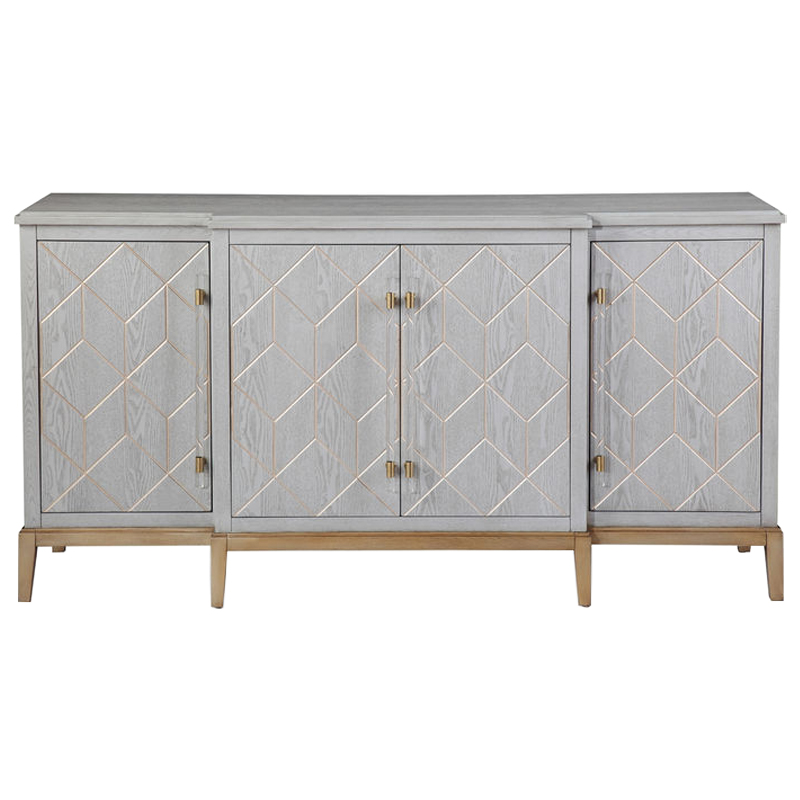 Комод Margaux Chest of Drawers Серый Латунь Прозрачный в Новосибирске | Loft Concept 