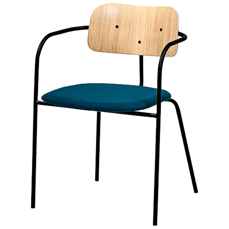 Стул Pilar Loft Stool blue Черный Морская синь Древесина в Новосибирске | Loft Concept 