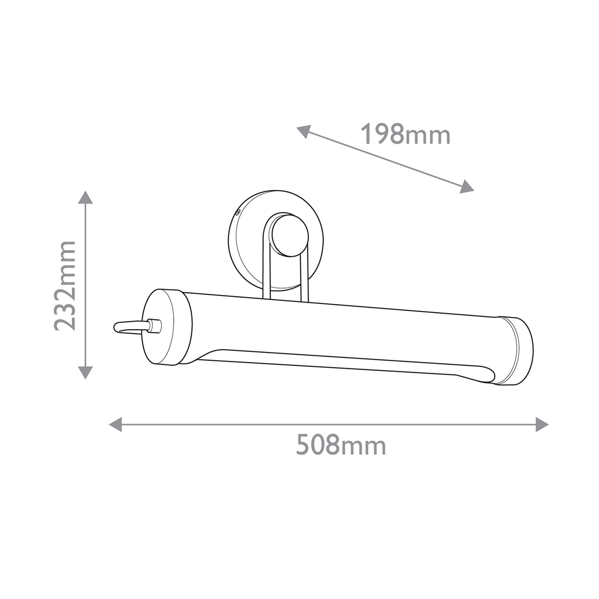 Светильник для картин цвета латунь с длинным цилиндрическим плафоном Alora в Новосибирске