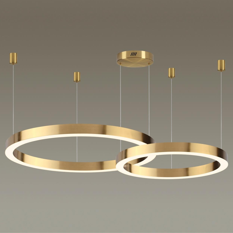 Люстра 2 Gold Ring Horizontal Золотой в Новосибирске | Loft Concept 