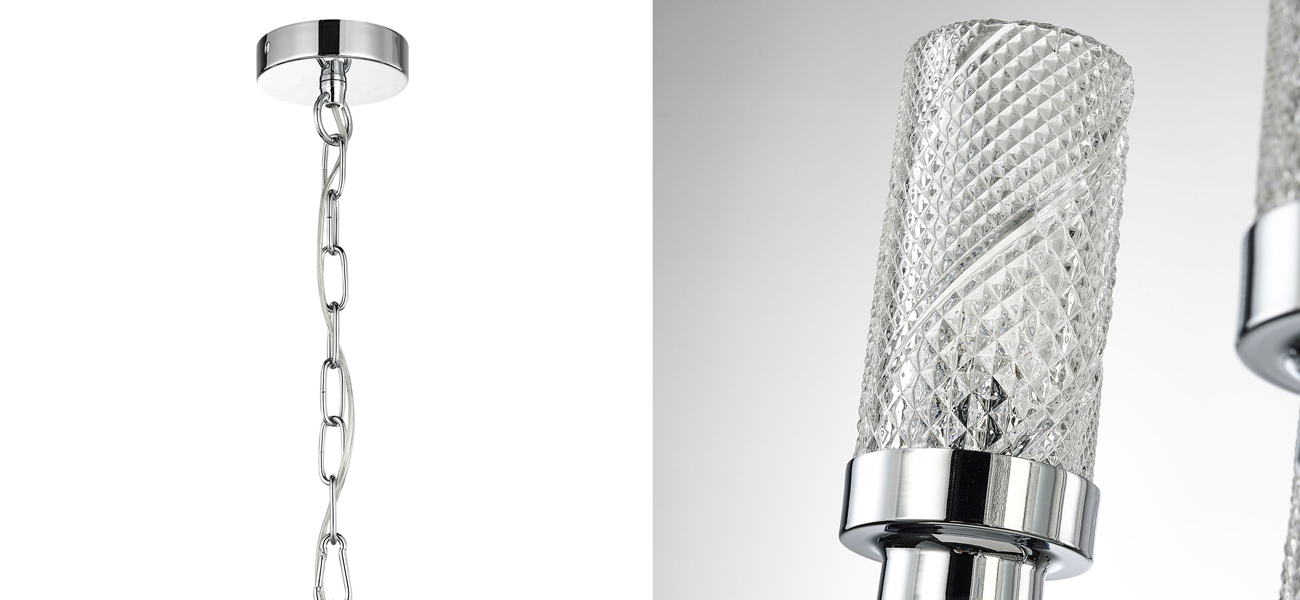 Люстра цвета хром Balusters D55 см - фото №1