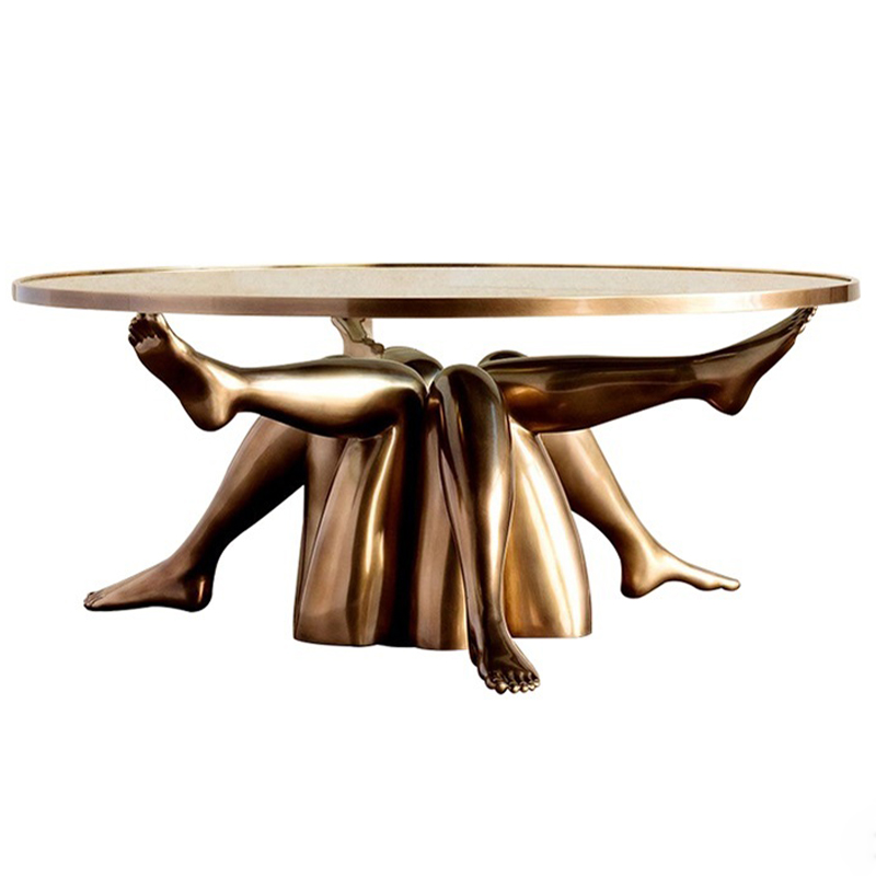 Журнальный стол дизайн Kelly Wearstler Superluxe Isadora Table Латунь Прозрачное Стекло в Новосибирске | Loft Concept 