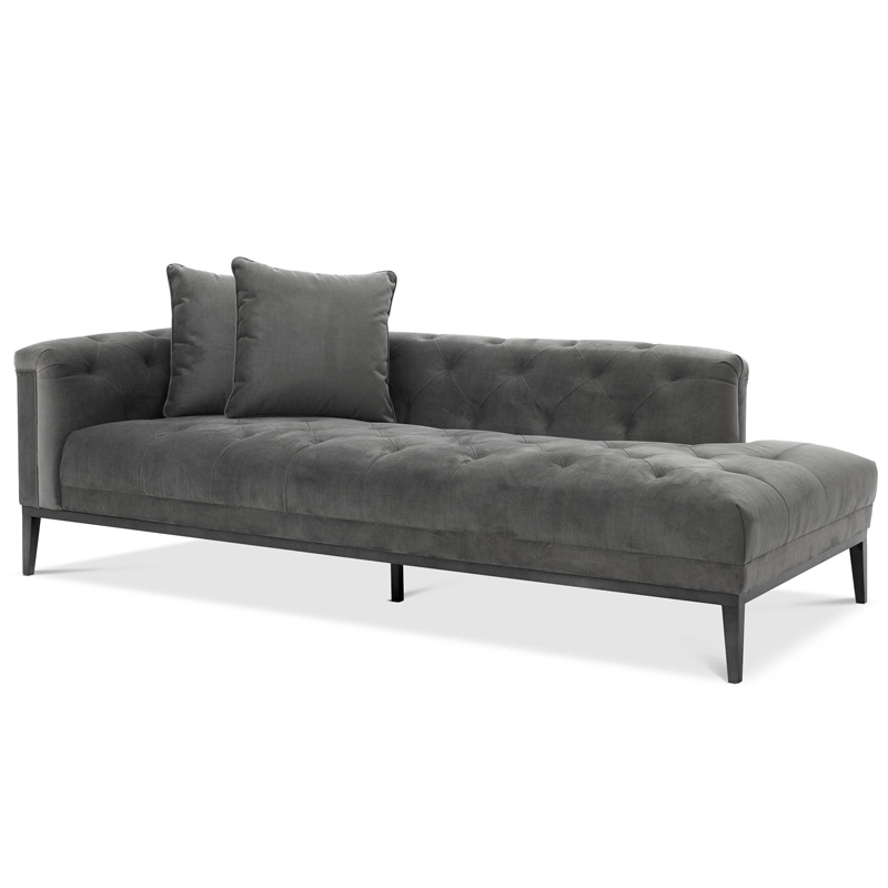 Кушетка Eichholtz Lounge Sofa Cesare Left grey Серый Темная бронза в Новосибирске | Loft Concept 