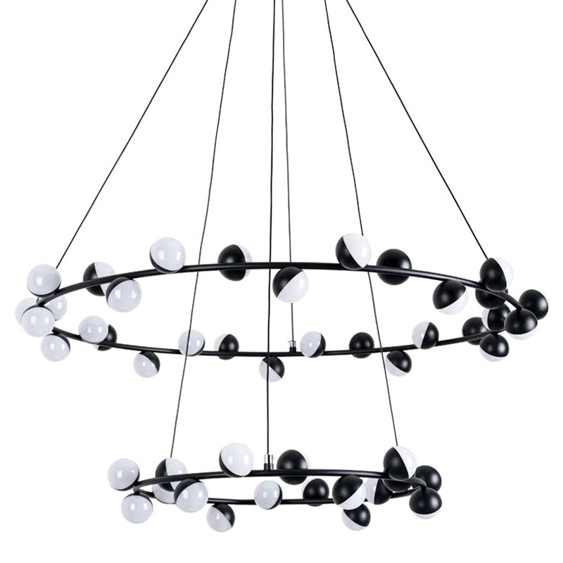 Люстра Vilelme Chandelier black double Черный в Новосибирске | Loft Concept 