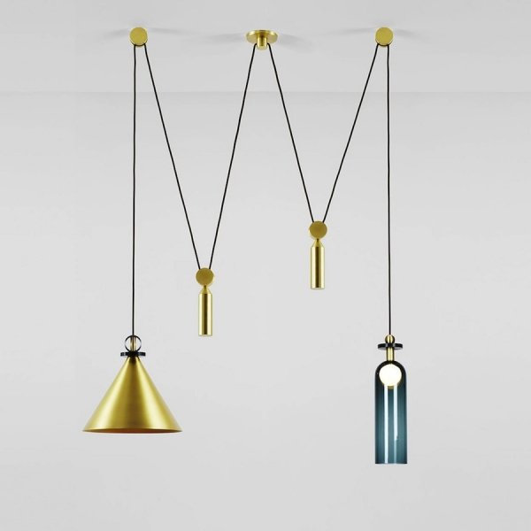 Подвесной светильник Shape up Double Pendant Brass Латунь в Новосибирске | Loft Concept 