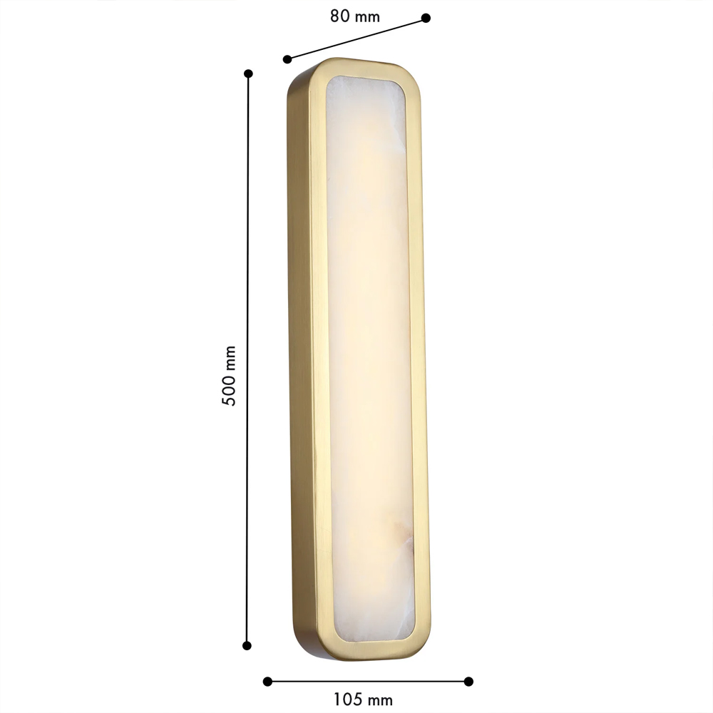 Бра в металлическом корпусе с рассеивателем из бежевого алебастра Cryptocrystalline Stone в Новосибирске
