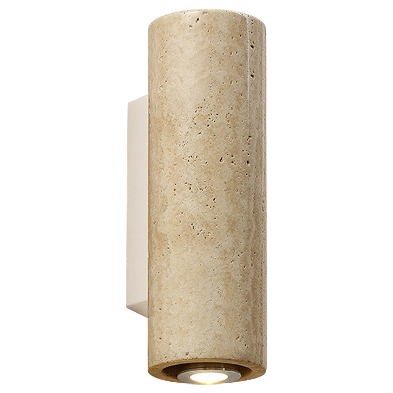 Бра Travertine Cylinder Spot Wall Lamp Бежевый Песочный Белый в Новосибирске | Loft Concept 