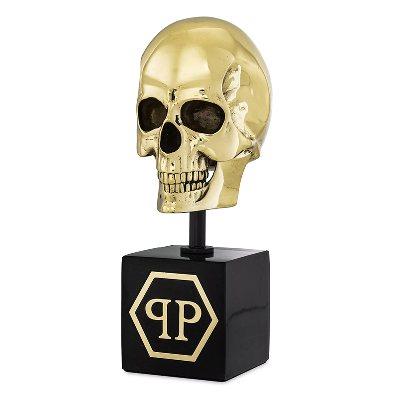 Статуэтка Philipp Plein Gold Skull S Золотой Черный в Новосибирске | Loft Concept 