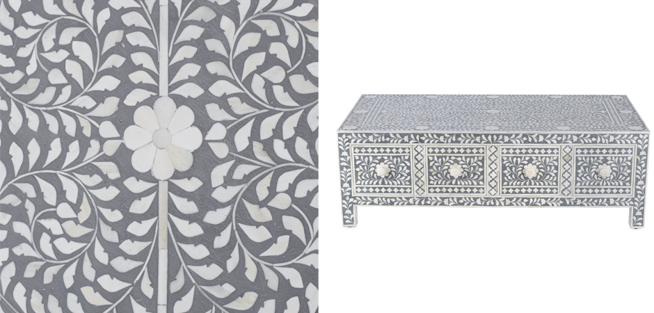 Стол кофейный отделка кость BONE INLAY Coffee Table 8 Drawer Стол кофейный отделка кость BONE INLAY Coffee Table 8 Drawer - Loft-Concept в Новосибирске