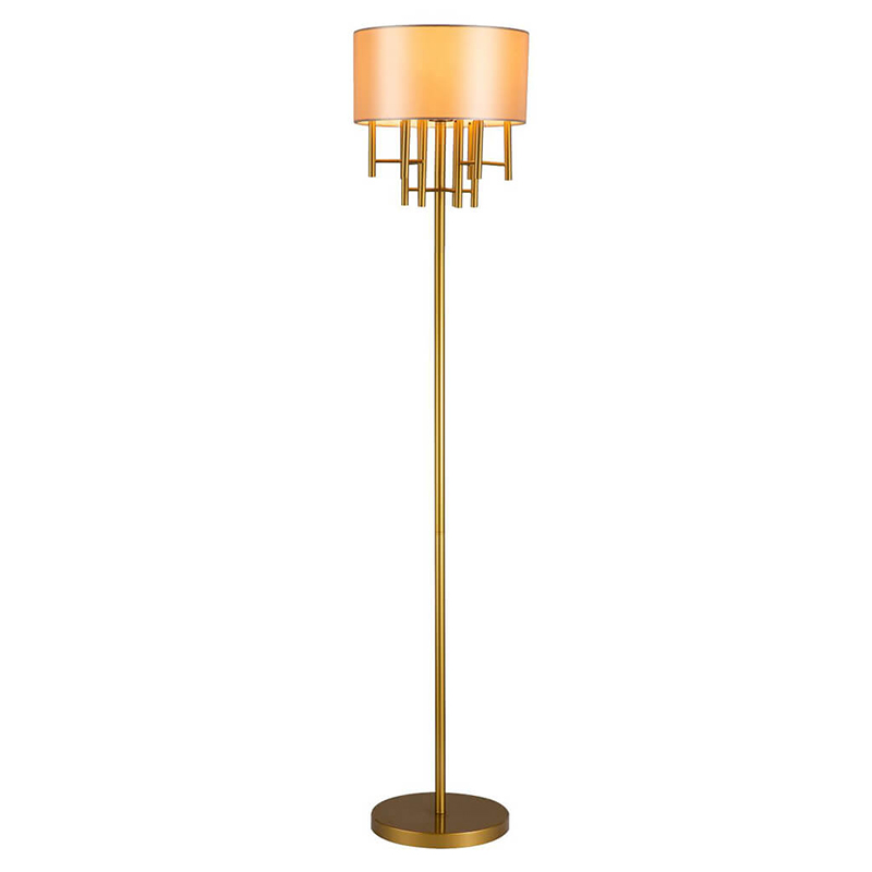 Торшер Oswell Lampshade Floor Lamp Латунь Бежевый в Новосибирске | Loft Concept 