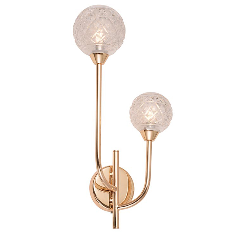 Бра Aella Glass Balls Sconce Прозрачный Золотой в Новосибирске | Loft Concept 