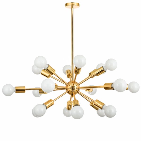 Люстра Sputnik Gold Chandelier 18 Глянцевое золото в Новосибирске | Loft Concept 