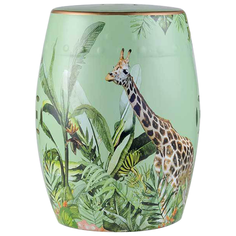 Керамический табурет Giraffe Tropical Animal Ceramic Stool Green Прозрачный зеленый Коричневый Зеленый в Новосибирске | Loft Concept 