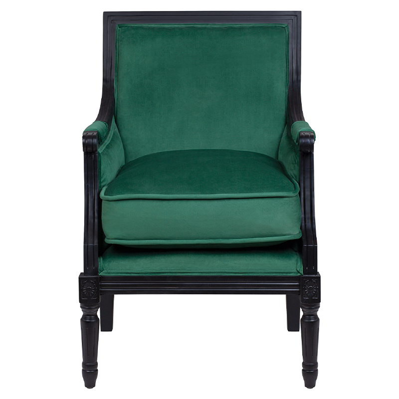 Кресло Harry Armchair black and green velour Зеленый Черный в Новосибирске | Loft Concept 