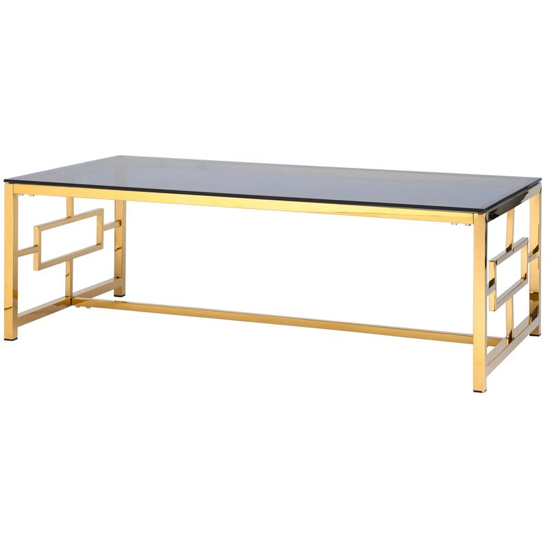 Столик кофейный Milan Tables Gold Золотой Стекло Смок в Новосибирске | Loft Concept 