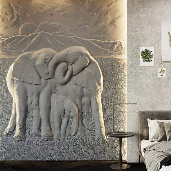 Барельеф ELEPHANTS  в Новосибирске | Loft Concept 