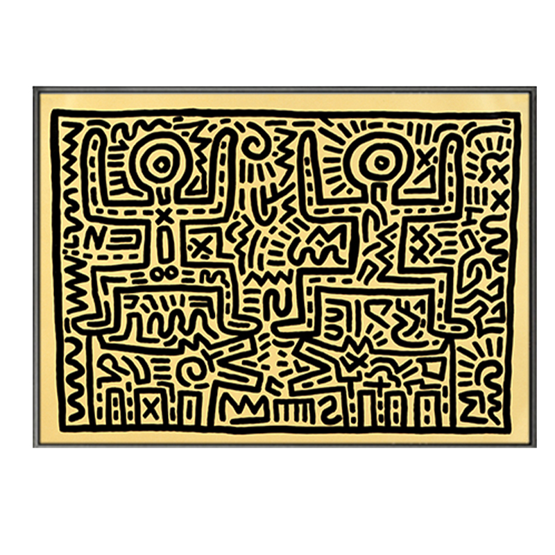 Постер Keith Haring 8 Черный Бежевый в Новосибирске | Loft Concept 