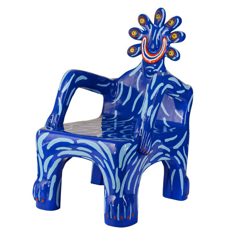 Кресло COBALT CREATURE ARMCHAIR Синий Мульти в Новосибирске | Loft Concept 