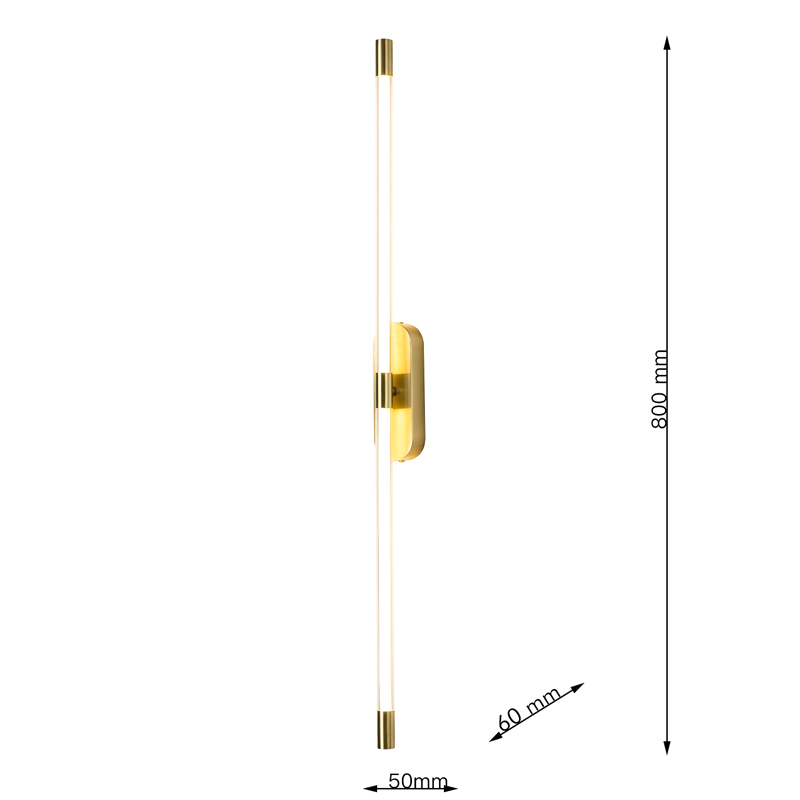 Бра Trumpet tube Double Золотое 80 см в Новосибирске